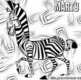 Madagascar Colorear Marty Cebra Melman Dibujoscolorear Volver sketch template