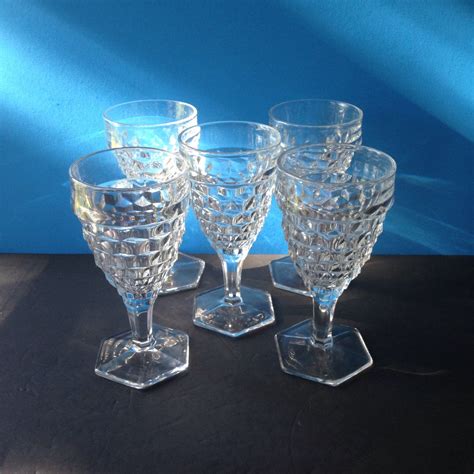 Vintage Water Goblets Fostoria Early American Clear Drinking