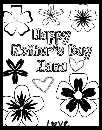 mothers day printable coloring page  nana printable coloring