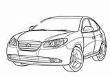 Hyundai Elantra sketch template