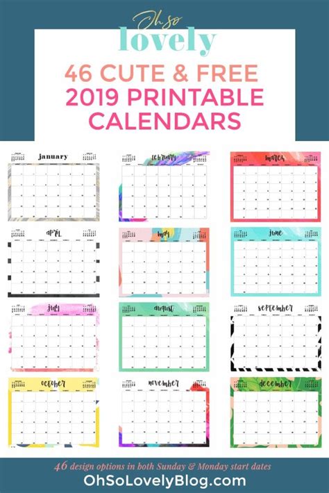 printable calendars    printable calendar templates