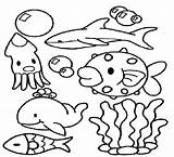 Fish Coloring Pages Kids Sea Drawing Deep Cliparts Animal Library Creatures Clip sketch template
