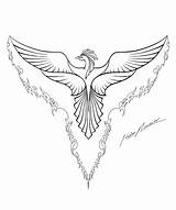Phoenix Coloring Pages Bird Drawing Drawings Colouring Printable Line Tattoo Lineart Color Sketch Logo Easy Adult Draw Getdrawings Print Fenix sketch template
