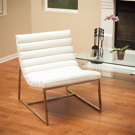 noble house patrick modern faux leather accent chair white walmart