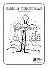 Coloring Pages Christmas Pole North Cool sketch template