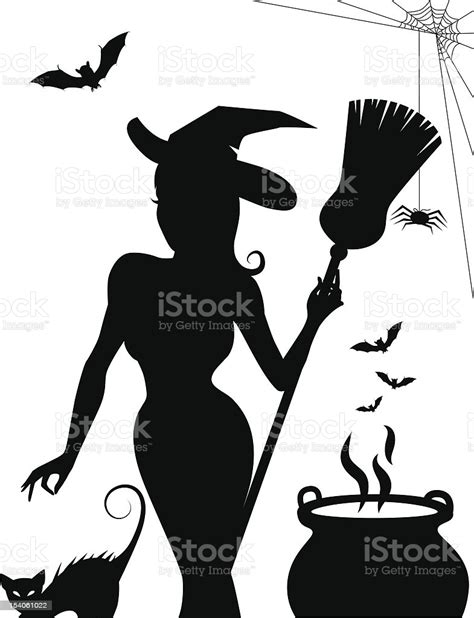Sexy Witch Silhouette Stock Vector Art 154061022 Istock