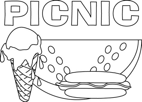summer picnic food coloring pages disney coloring pages