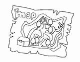 Treasure Hunters Coloring Map sketch template