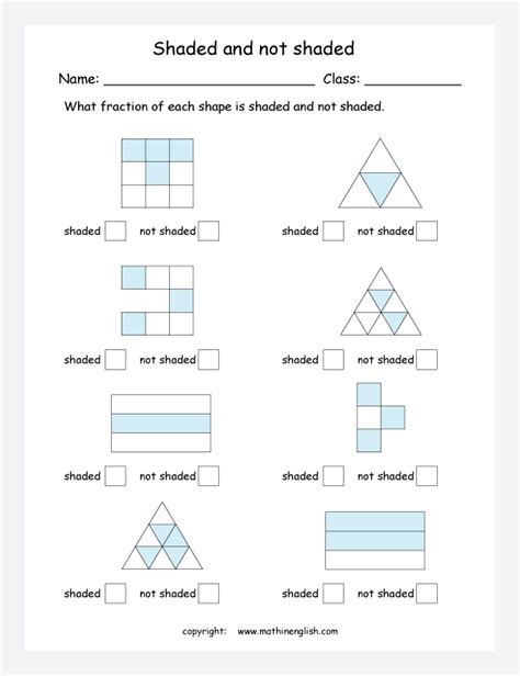 fraction   shape  shaded   shaded worksheet