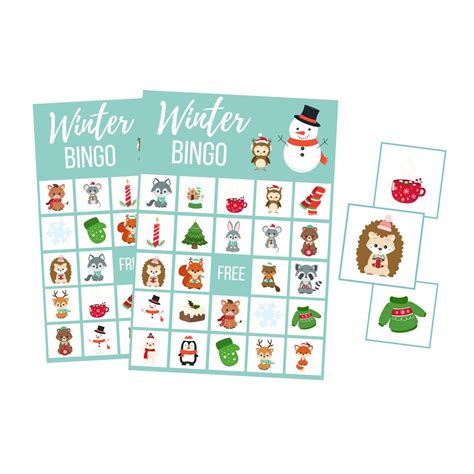 winter printable  kids snowman bingo cards party game  etsy
