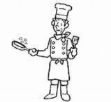 Cocinero Cocinando Cuoco Cozinheiro Cozinhar Pintar Cuisinier Cuiner Plein Dibuix Cuinant Dibuixos Cocineros Acolore Cuochi Mestieri Coloritou Profesiones Cuiners sketch template