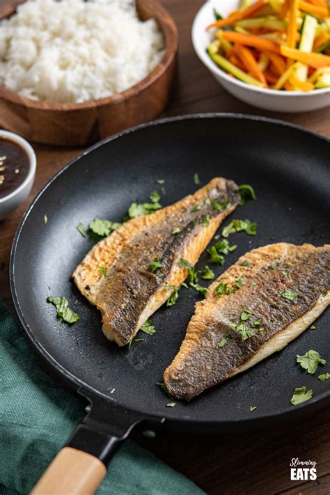 Pan Fried Sea Bass With Ginger Soy Sauce Slimming Eats