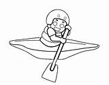 Coloring Canoeing Coloringcrew sketch template