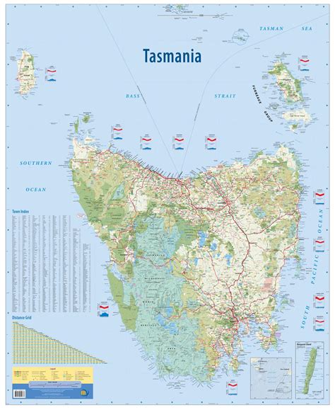 tasmania hema state laminated buy wall map  tasmania mapworld