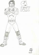 Punk Cm Coloring Pages Wwe Popular sketch template