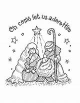 Nativity Coloring Christmas Pages Printable Jesus Getcoloringpages Scene Mary Sheet sketch template
