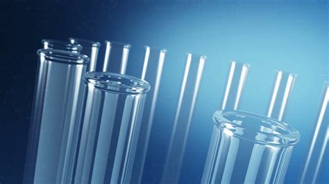 Animated Glass Laboratory Test Tubes With Science