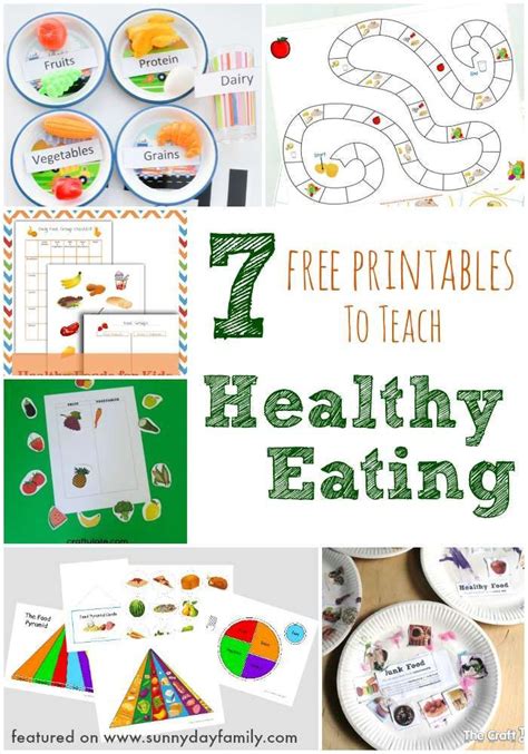 printables  teach healthy eating activities