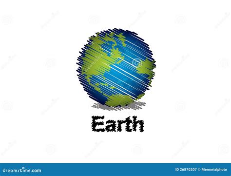 sketch  earth handwriting style stock vector illustration