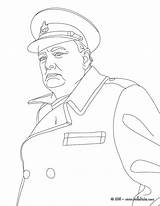 Churchill Winston Britse Ministro Hellokids Figuren Kleurplaten Politieke sketch template