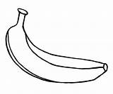 Banana Coloring Pages Fruit Simple Kids sketch template