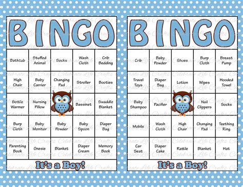 baby shower bingo cards printable party  celebratelifecrafts