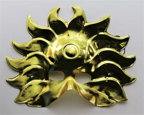 golden sun man halloween mask gold spaceman celestial star