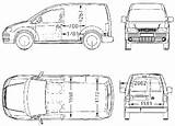 Caddy Volkswagen Van 2004 Blueprints Tegning Bil Car Billedet Du sketch template