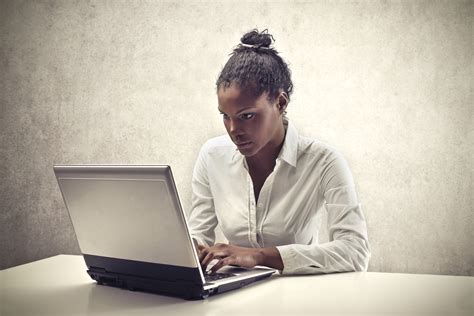 black woman   laptop computer