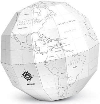 white coloring polygon folding globe globe geometry lessons paper globe