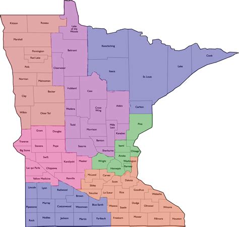 mn county district map general federation  womens clubs minnesota