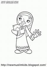 Islamic Muslim Quran Ausmalbilder Hijabi Hijab Kinder Library Basteln Aktivitäten Dekorationen Afdrukken Malbuch Buch Kindern Handwerk Kunst Färbung Fille Ziyaret sketch template