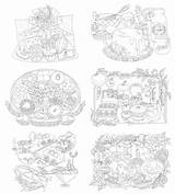 Book Sweets Dishes Coloring sketch template