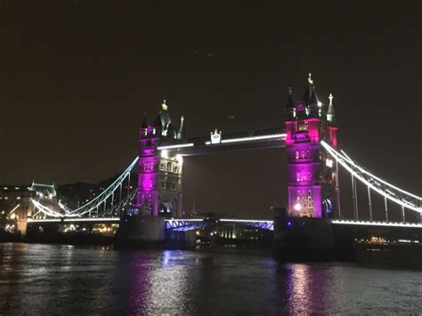 Tower Bridge Turns Pink To Celebrate Royal Birth [3 May 2015]