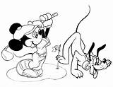 Coloring Mickey Mouse Pluto Pages Comments sketch template