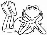 Coloring Kermit Muppets Frogs sketch template