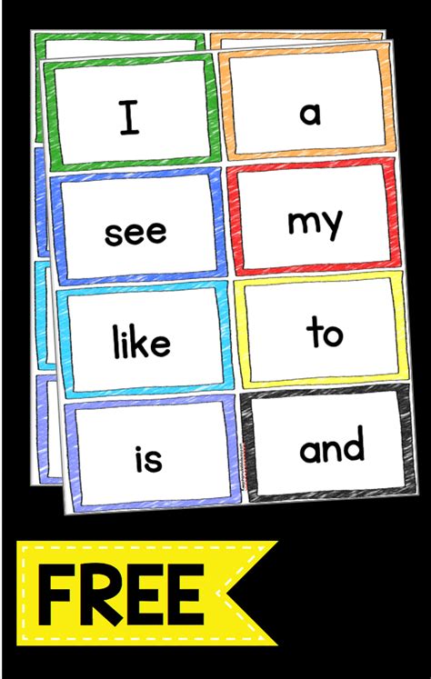kindergarten sight words flash cards printable  pictures masbda