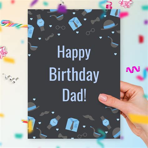 birthday card   greatest dad template editable