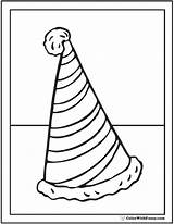 Birthday Coloring Pages Hat Drawing Party Color Santa Happy Printable Fluffy Stripes Fuzzy Getdrawings Colorwithfuzzy Pdf sketch template