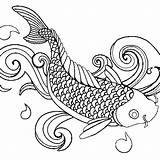 Coloring Koi Pages Fish Printable Pencil Japanese Color Getcolorings Adult Getdrawings sketch template