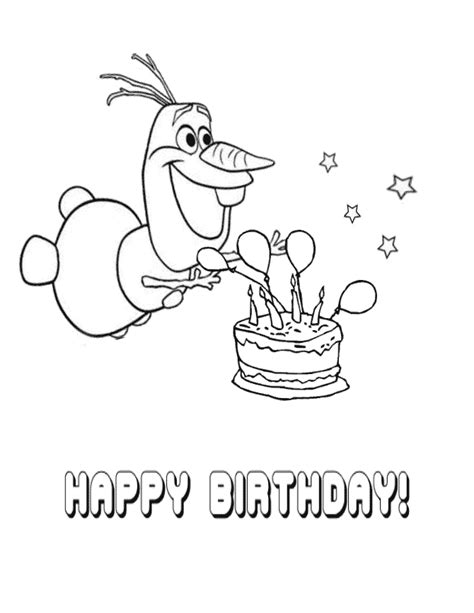 happy birthday olaf coloring pages coloringfree coloringfreecom