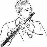 Drawing Clipart Flute Sketch Clarinet Man Oboe Getdrawings Paintingvalley Sketches Webstockreview Vectors sketch template
