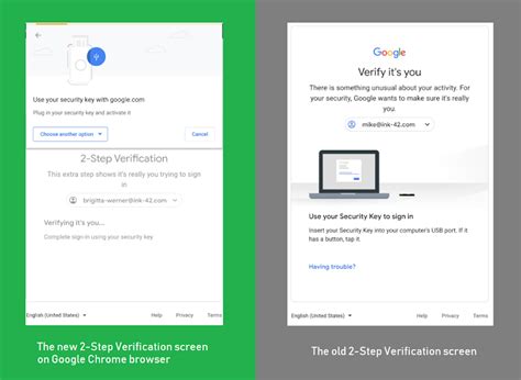 step verification interface  google    design