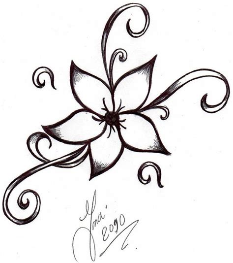 cool easy flower designs  draw  paper flower tattoo  shizuka