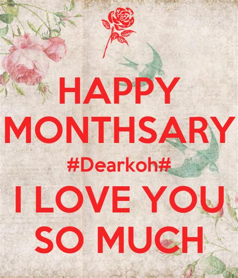 Happy Monthsary Dearkoh I Love You So Much Poster Josh Keep Calm