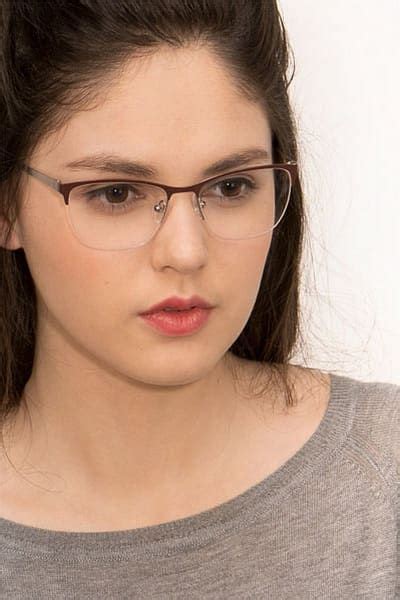 brown lille metal eyeglasses glasses for oval faces fashion eye