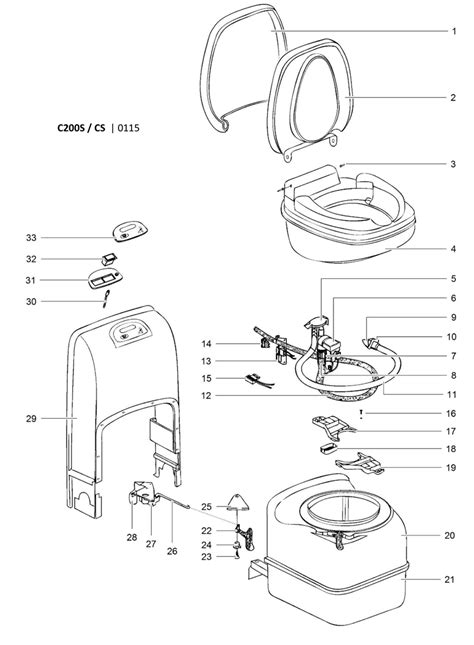 caravansplus spare parts diagram thetford    cs cassette toilet