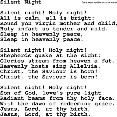 catholic hymns song silent night lyrics