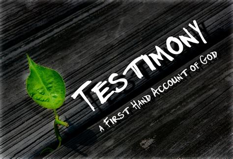 Personal Testimony – Church Of The Living Word