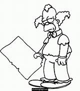 Simpson Krusty Triste Clown Masculino Infantiles Library Colorier Ludinet Colorir sketch template